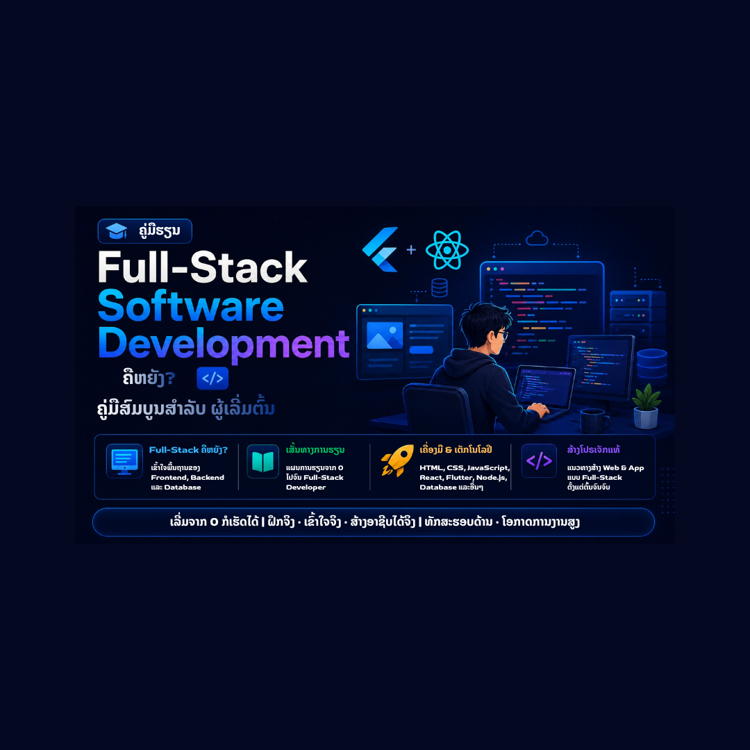 Full-Stack Software Development ຄືຫຍັງ? ຄູ່ມືສົມບູນສຳລັບຜູ້ເລີ່ມຕົ້ນ
